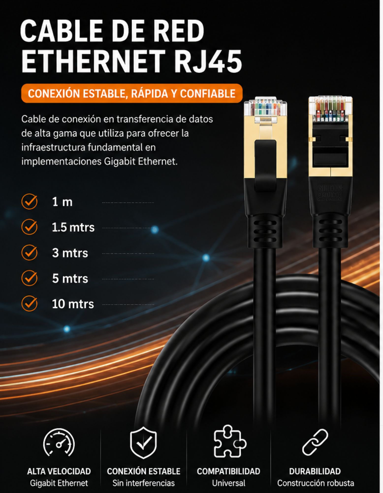 CABLE RED 7CAT 5 MT
